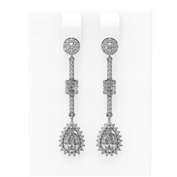 2.73 ctw Diamond Earrings 18K White Gold