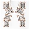 Image 2 : 4 ctw Emerald Cut Diamond Earrings 18K Rose Gold