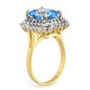 Image 2 : 5.10 ctw Blue Topaz & Diamond Ring 14k Yellow Gold