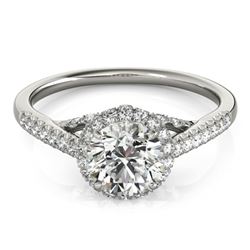 1.5 ctw Certified VS/SI Diamond Solitaire Halo Ring 14k White Gold