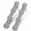 Image 1 : 4 ctw Emerald Cut Diamond Designer Earrings 18K White Gold