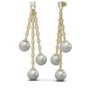 Image 2 : 1.21 ctw Diamond & Pearl Earrings 18K Yellow Gold