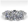 Image 1 : 2.0 ctw Oval Cut VS/SI Diamond 3 Stone Designer Ring 18k White Gold