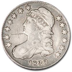 1830 Capped Bust Half Dollar VF Details (Scratched)