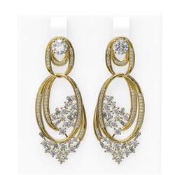 4.33 ctw Diamond Earrings 18K Yellow Gold