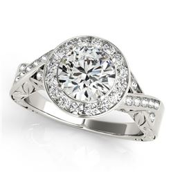 1.75 ctw Certified VS/SI Diamond Solitaire Halo Ring 14k White Gold