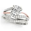 Image 1 : 1.37 ctw Certified VS/SI Diamond Bypass Solitaire 2pc Set 14k 2Tone Gold