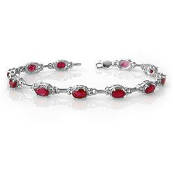 8.50 ctw Ruby Bracelet 14k White Gold