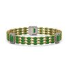 Image 1 : 20.53 ctw Jade & Diamond Bracelet 14K Yellow Gold
