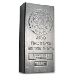 100 oz Silver Bar - Sunshine (1985/Vintage/Struck)
