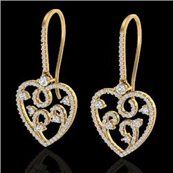 2.50 ctw VS/SI Diamond Micro Pave Designer Earrings 14k Yellow Gold