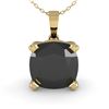 Image 2 : 3 ctw Cushion Black Diamond Designer Necklace 14k Yellow Gold