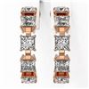 Image 2 : 4 ctw Princess Cut Diamond Designer Earrings 18K Rose Gold