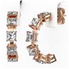 Image 3 : 4 ctw Princess Cut Diamond Designer Earrings 18K Rose Gold