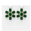 Image 1 : 35.99 ctw Emerald & Diamond Earrings 18K Yellow Gold