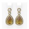 Image 1 : 2.4 ctw Canary Citrine & Diamond Earrings 18K Yellow Gold