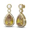 Image 2 : 2.4 ctw Canary Citrine & Diamond Earrings 18K Yellow Gold