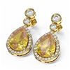 Image 3 : 2.4 ctw Canary Citrine & Diamond Earrings 18K Yellow Gold