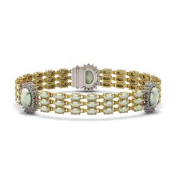 24.76 ctw Opal & Diamond Bracelet 14K Yellow Gold