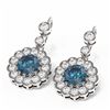 Image 3 : 3.93 ctw Intense Blue Diamond Earrings 18K White Gold