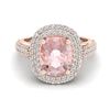Image 1 : 3.25 ctw Morganite & Micro Pave VS/SI Diamond Ring 14k Rose Gold