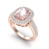 Image 2 : 3.25 ctw Morganite & Micro Pave VS/SI Diamond Ring 14k Rose Gold
