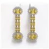 Image 1 : 8.35 ctw Citrine & Diamond Earrings 14K Yellow Gold