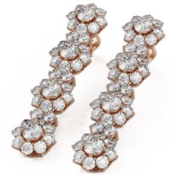 8.24 ctw Diamond Designer Earrings 18K Rose Gold