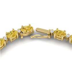28 ctw Citrine & VS/SI Diamond Certified Eternity Necklace 10k Yellow Gold