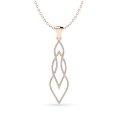 0.80 ctw Micro Pave VS/SI Diamond Certified Necklace 14k Rose Gold
