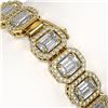 Image 3 : 17.28 ctw Emerald Cut Diamond Micro Pave Bracelet 18K Yellow Gold