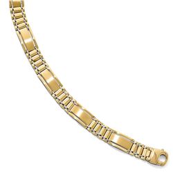 Men's 14k Two-Tone Polished 11 mm and Satin Bracelet - 8.5 in.