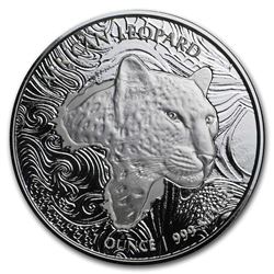 2019 Republic of Ghana 1 oz Silver 5 Cedi African Leopard BU