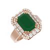 Image 3 : 6.6 ctw Emerald & Diamond Ring 18K Rose Gold