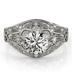1.36 ctw Certified VS/SI Diamond Antique Ring 14k White Gold