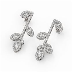 2.57 ctw Marquise Cut Diamond Designer Earrings 18K White Gold