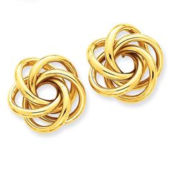 14k Solid Gold Love Knot Earrings