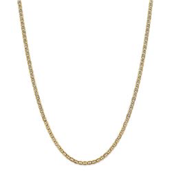 14k Yellow Gold 3.20 mm Semi-Solid Anchor Chain Necklace - 24 in.