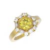 Image 3 : 2.18 ctw Fancy Yellow Diamond Ring 18K Yellow Gold