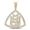 Image 1 : 10kt Yellow Gold Mens Round Diamond Maybach Music Group Charm Pendant 1/2 Cttw