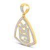 Image 2 : 10kt Yellow Gold Mens Round Diamond Maybach Music Group Charm Pendant 1/2 Cttw