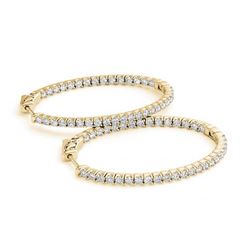 2.25 ctw Diamond VS/SI 37 MM Hoop Earrings 14k Yellow Gold