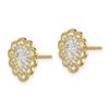 Image 2 : 10K Cubic Zirconia Pear Shaped Post Earrings - 44 mm