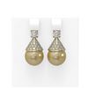 Image 1 : 2.86 ctw Diamond & Pearl Earrings 18K Yellow Gold
