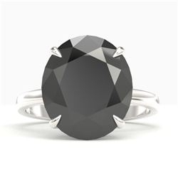 9 ctw Black Diamond Designer Engagment Ring 18k White Gold