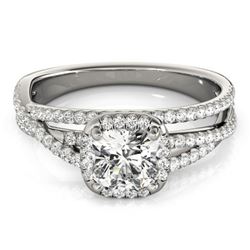 1 ctw Certified VS/SI Cushion Diamond Halo Ring 18k White Gold