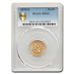 1878-S $2.50 Liberty Gold Quarter Eagle MS-62 PCGS