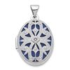 Image 2 : 14k White Gold Oval w/Diamond Vintage Locket - 30 mm