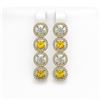 Image 1 : 6.18 ctw Canary & Diamond Micro Pave Earrings 18K Yellow Gold
