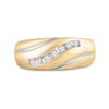 Image 2 : 14kt Yellow Gold Mens Round Diamond Band Ring 1/4 Cttw